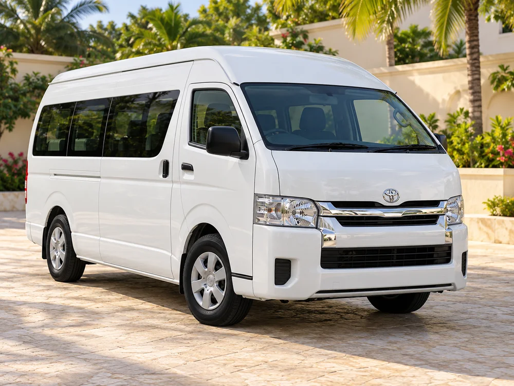 Generated illustration of a white 2016 Toyota Hiace